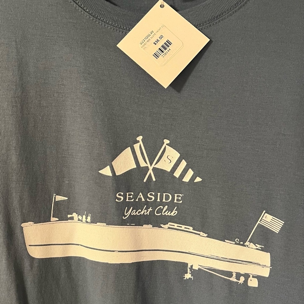 Seaside Blue Yacht Club Graphic Tee‎ Shirt 2XL Coastal Boutique New